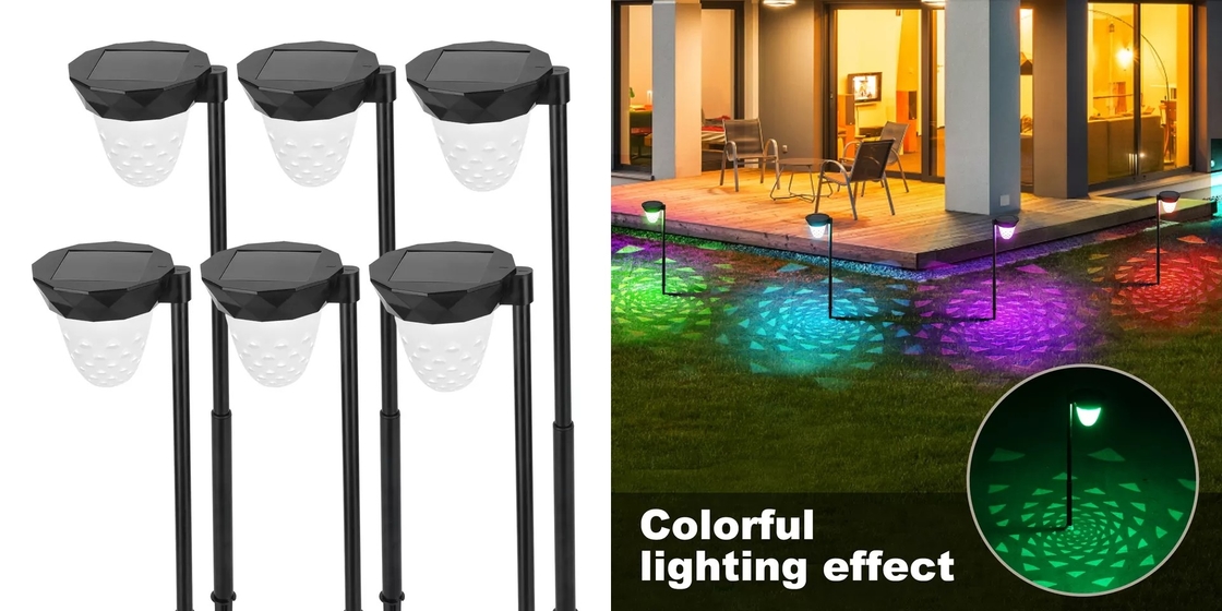 El jardín solar impermeable IP65 enciende la luz de tierra colorida accionada solar