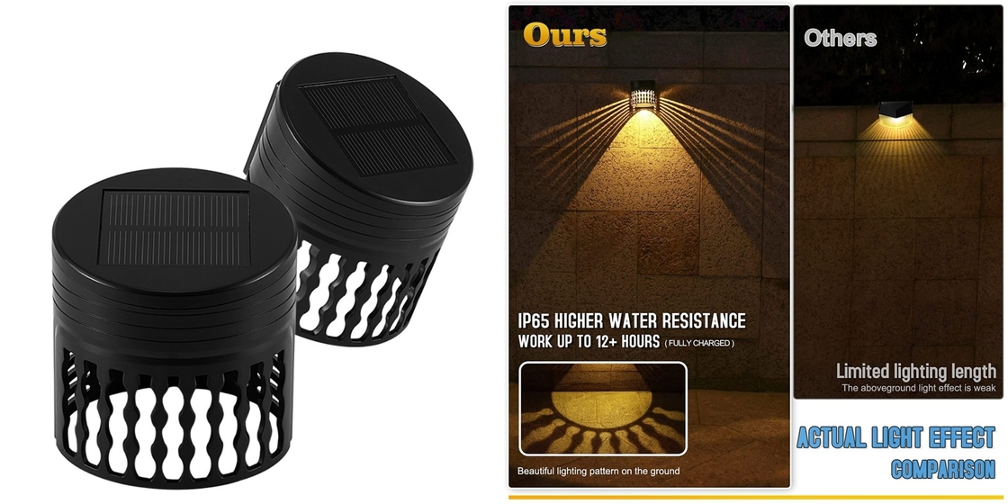 Luces solares de la cerca de la longevidad IP65 para la luz LED del jardín de la pared que enciende las lámparas resistentes ULTRAVIOLETA