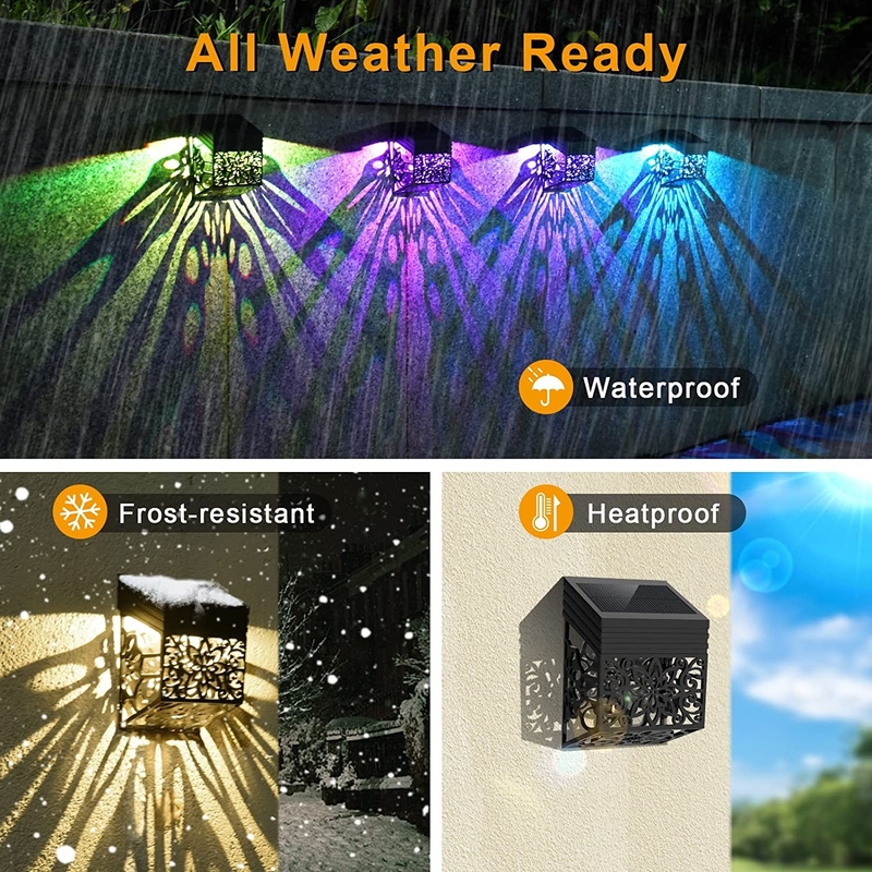 Dos luces solares coloridas LED del jardín del modo que encienden las lámparas ambiente de la luz solar de la cerca