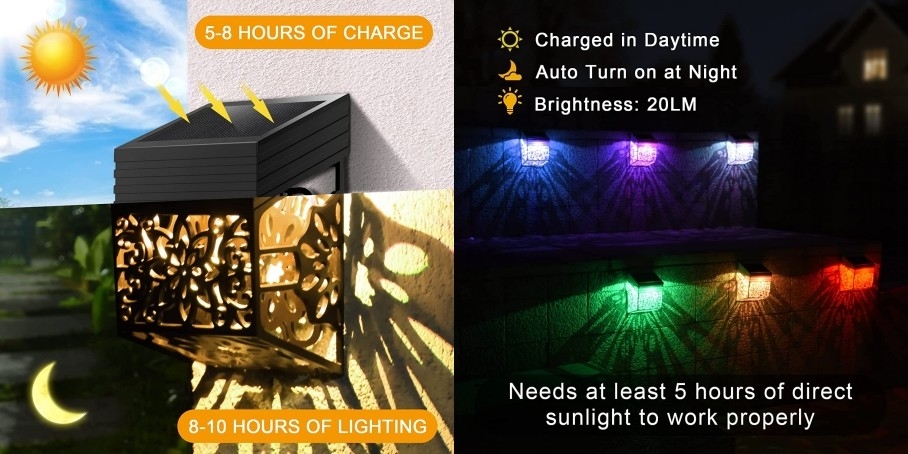 luz ambiente solar para las lámparas al aire libre de las luces solares decorativas de la medianera del patio