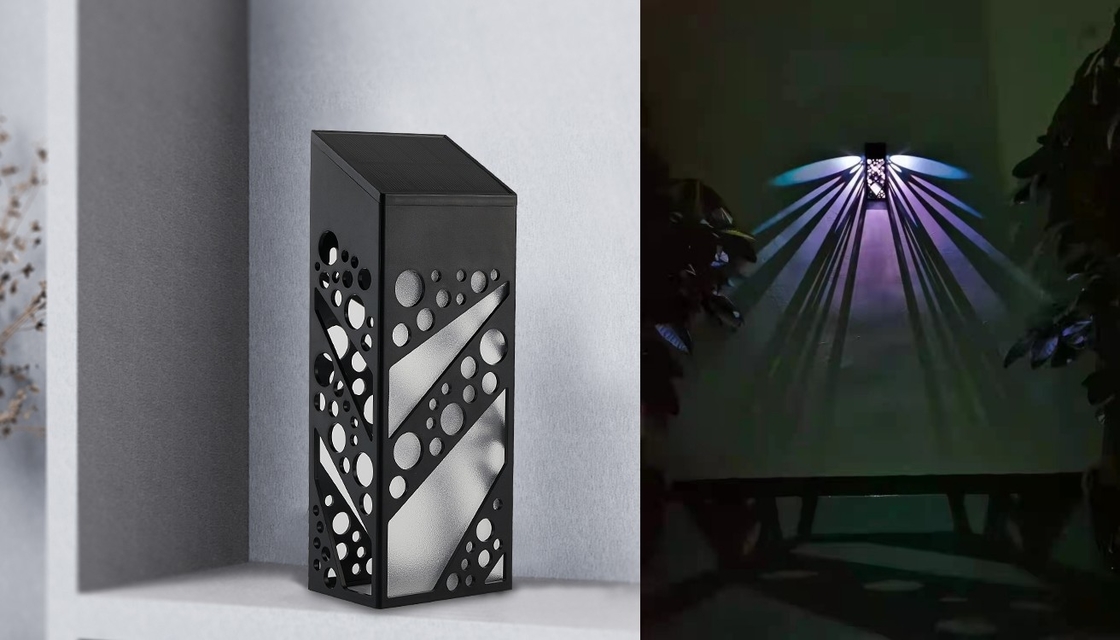 Luces solares impermeables LED al aire libre de la pared IP65 que encienden la luz resistente ULTRAVIOLETA del jardín de la cerca
