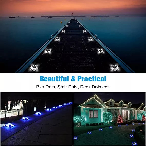 Luz accionada solar brillante 1.2V Marine Deck Driveway al aire libre 1200MAH del muelle del cuadrado