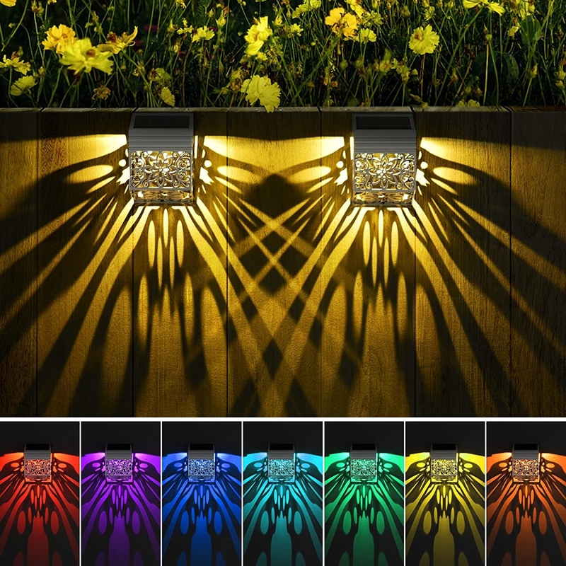 La pared llevada solar del estampado de plores enciende IP65 la cerca decorativa al aire libre Lamp For Garden