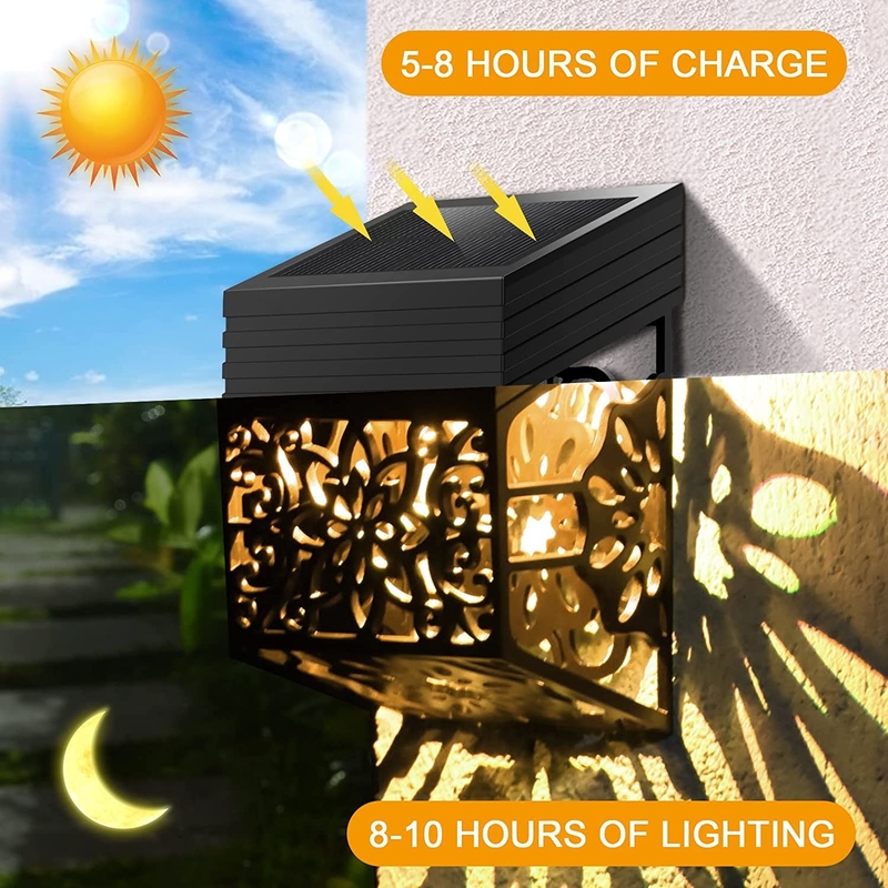La pared llevada solar del estampado de plores enciende IP65 la cerca decorativa al aire libre Lamp For Garden