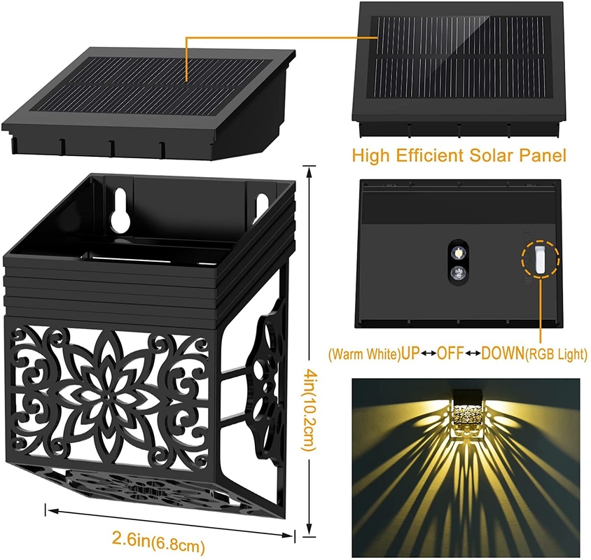 La pared llevada solar del estampado de plores enciende IP65 la cerca decorativa al aire libre Lamp For Garden