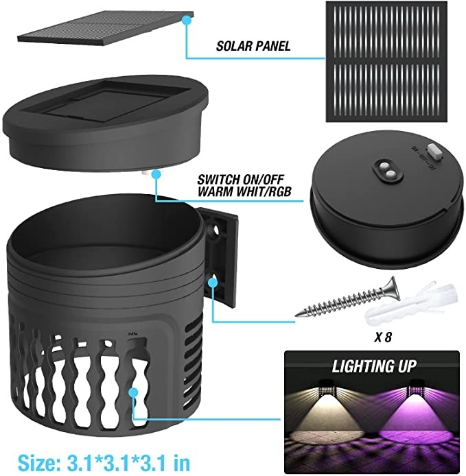Las luces LED solares impermeables de la cerca de la pared IP65 ajardinan 80 * 80M M para al aire libre