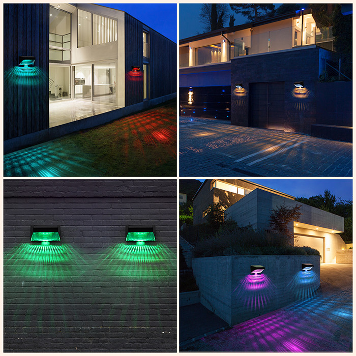 Luces exteriores de energía solar RGB impermeables para la decoración de jardines