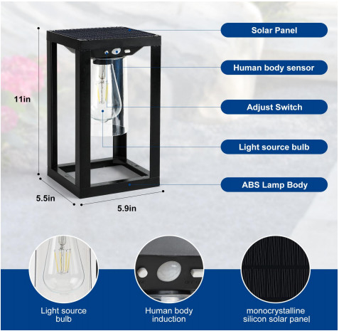 IP65 de aire libre resistente al agua cerco de jardín LED luces hacia arriba y hacia abajo sensor solar luz de pared