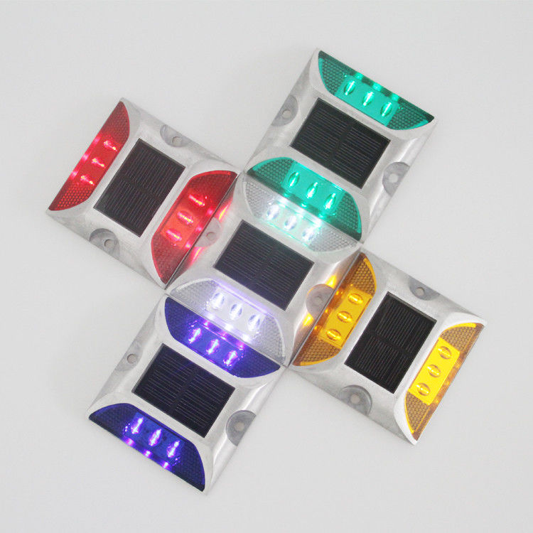 Reflector de seguridad vial rodillos gatos ojos energía solar LED aviso rodillo cubierta luz intermitente