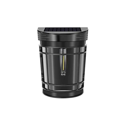 Luz de cerca solar LED negra con 20 lumens Brillo 1200MAH Batería Caliente Blanco RGB Color de luz