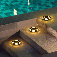 Advertencia al aire libre LED Solar de entrada de las luces del muelle 165g para la acera jardín camino patio lámparas escalonadas solares