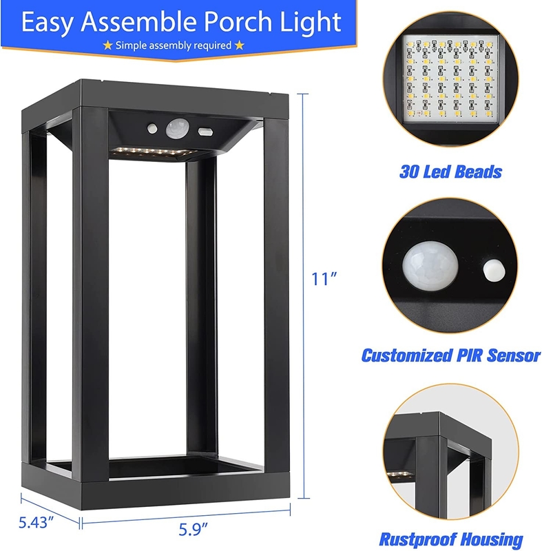 3.7V/2200MA Batería Energía solar Luz de paisaje LED para pasillo de jardín y puerta exterior
