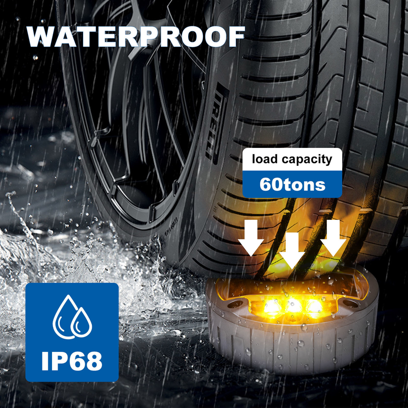 Puertas de la carretera solar LED IP68 impermeable Blanco/amarillo/rojo/azul/verde -40C~85C Temperatura 0.2W Potencia