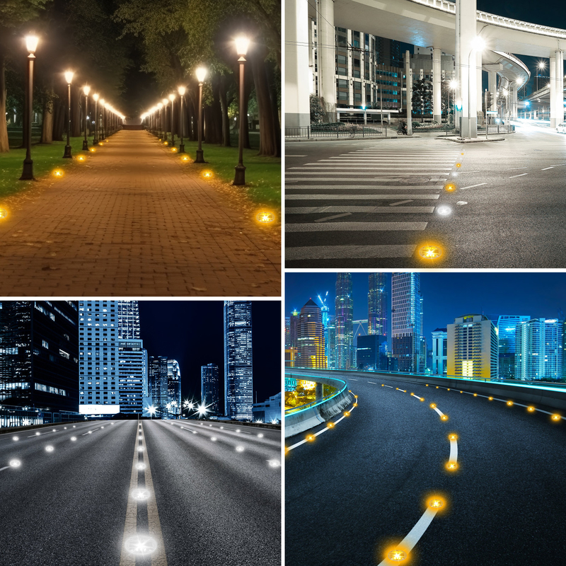 Visibilidad Puertas de carretera con energía solar Marcadores de carretera a prueba de agua verdes 4.5V Fuente de luz LED