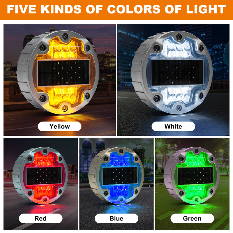 Visibilidad Puertas de carretera con energía solar Marcadores de carretera a prueba de agua verdes 4.5V Fuente de luz LED