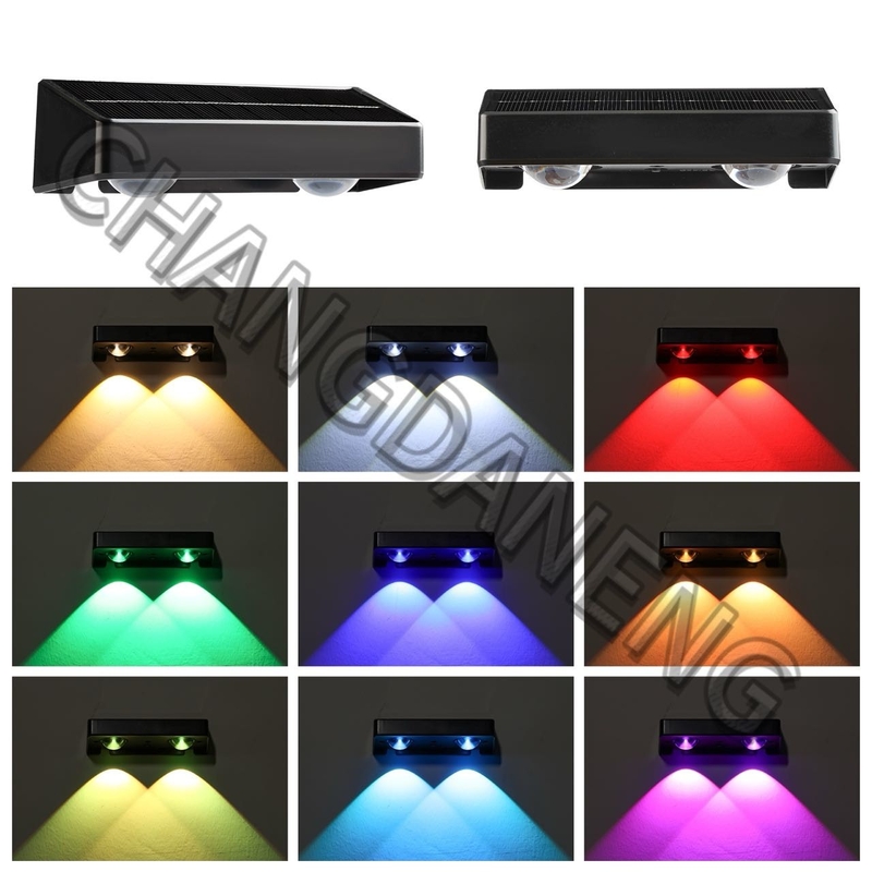 15 horas Tiempo de trabajo IP65 resistente al agua LEDs RGB blancos cálidos Energía solar Luz con batería 3.7V/1200MAH Litio ternario