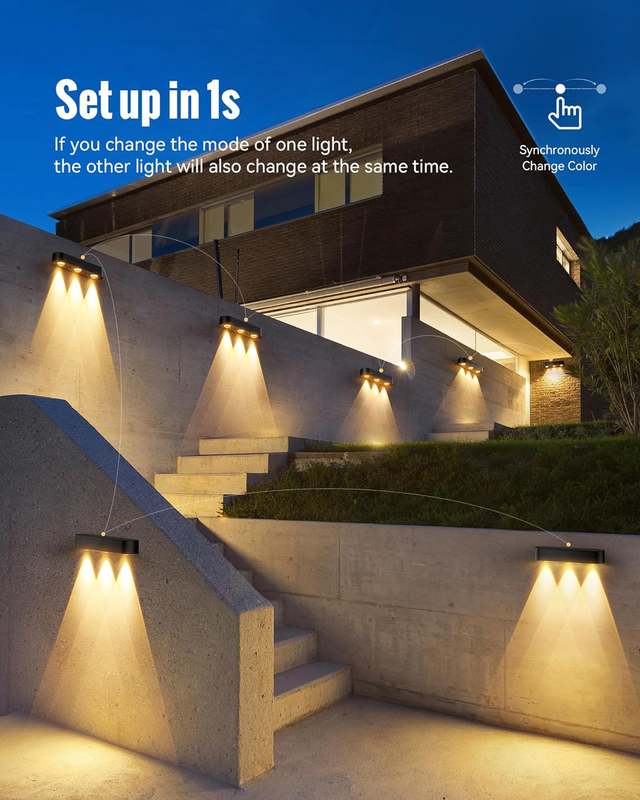 Lámparas solares LED ecológicas para decoración al aire libre con 8 luces solares resistentes al agua