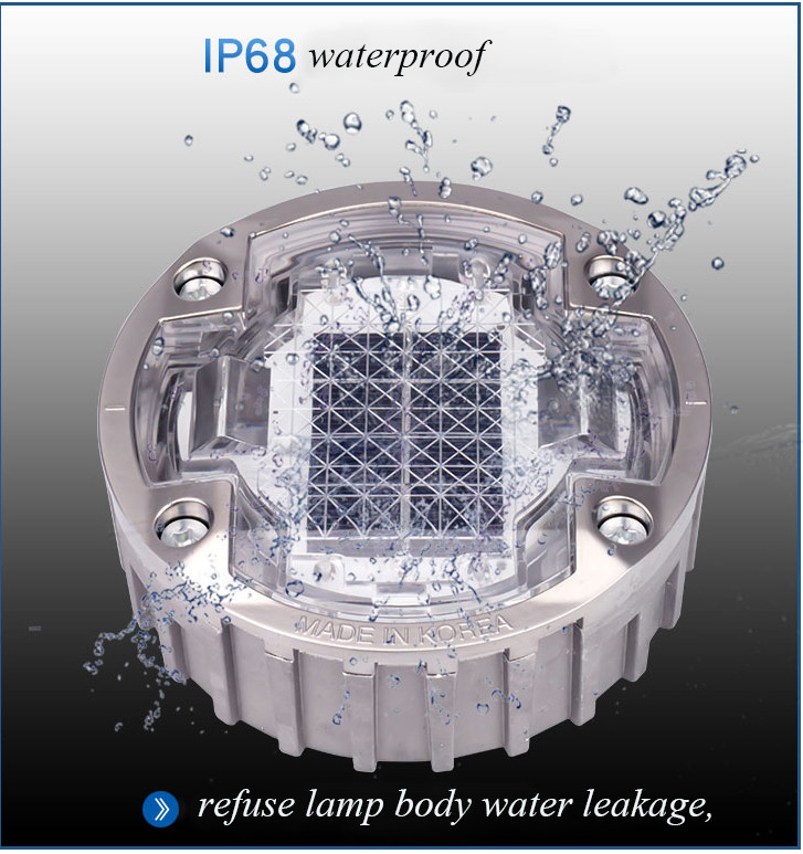 Puertas de la carretera solar LED 2V resistente al agua IP68 0.825KG Marcadores de seguridad del camino iluminados