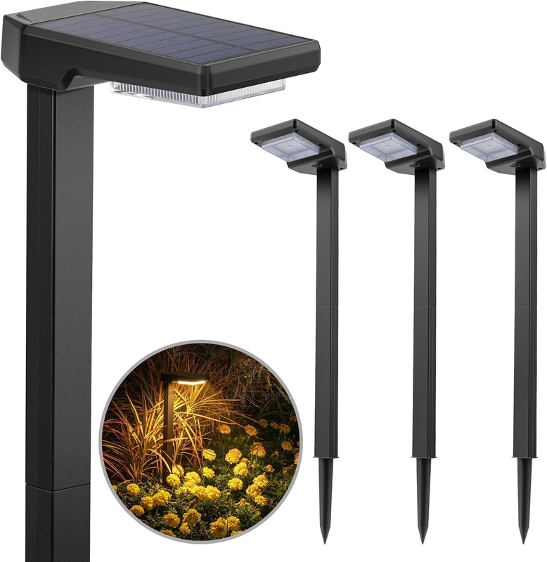 Lámparas de jardín solar al aire libre de 100LM con panel solar de silicio monocristalino y capacidad de batería de 1200mA