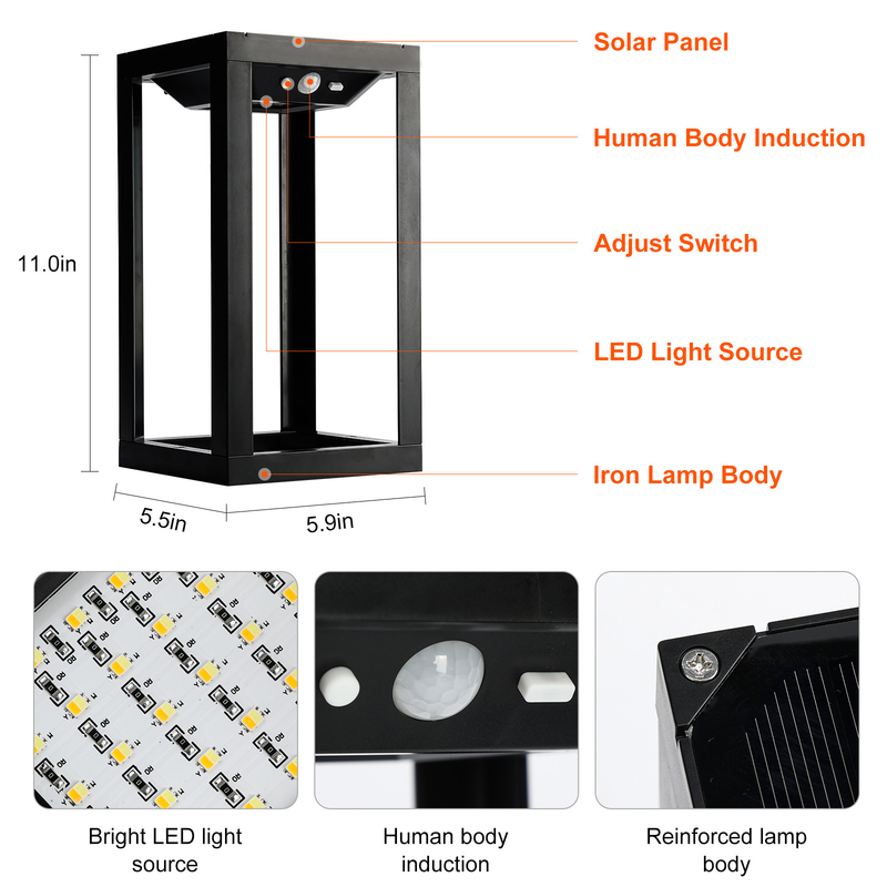 Luces decorativas blancas cálidas con energía solar ecológicas para iluminación exterior
