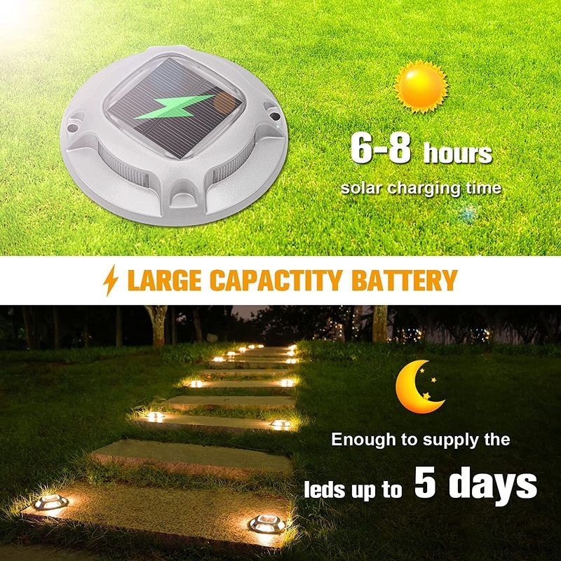 Luz de aluminio solar de muelle LED Blanco caliente 20 lúmenes Brillo ligero para una fácil instalación