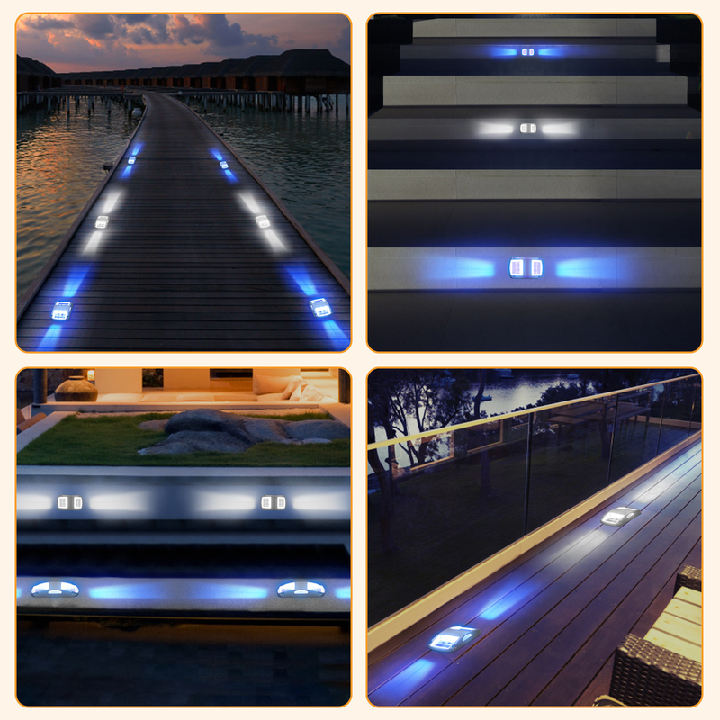 Luz de cubierta solar exterior impermeable Decorativo porche de jardín LED luz de muelle solar