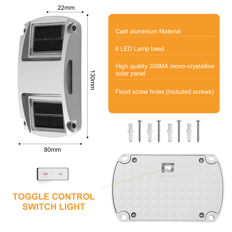 Luz de cubierta solar exterior impermeable Decorativo porche de jardín LED luz de muelle solar