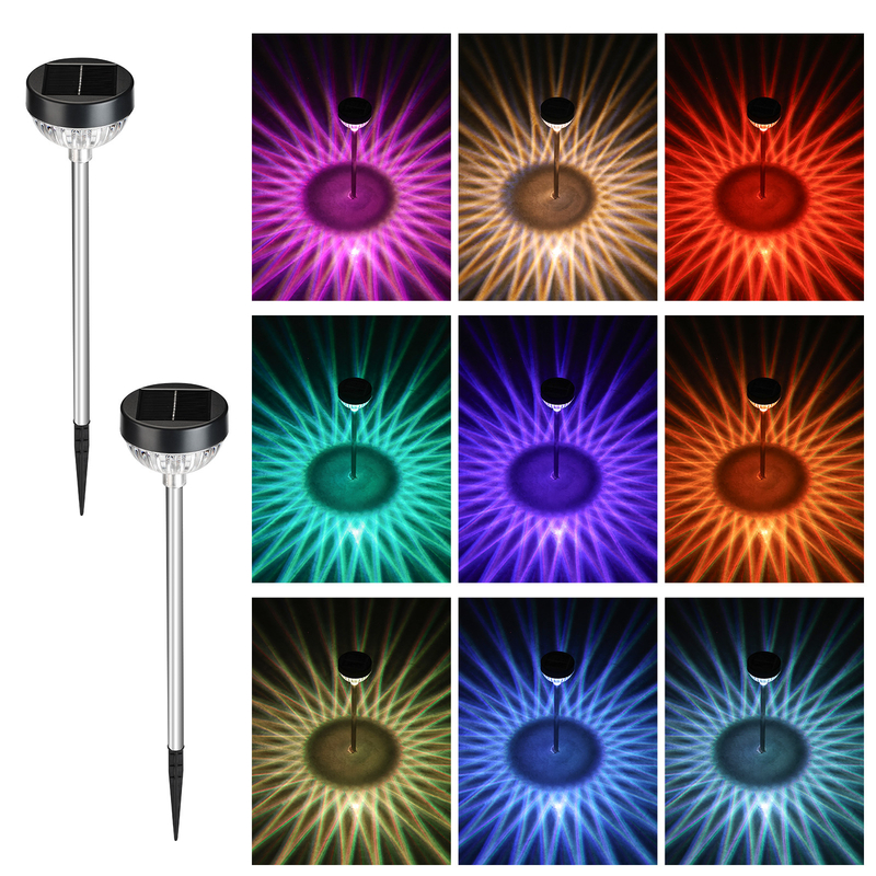 Luces de jardín solar para exteriores RGB Decorativa luz solar para jardín