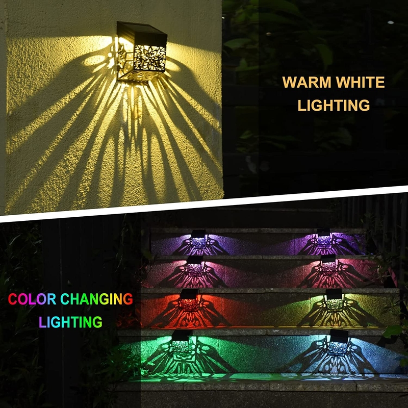 Luz de cercas de patio solar a prueba de agua para exteriores Luz de puertas solares de varios colores