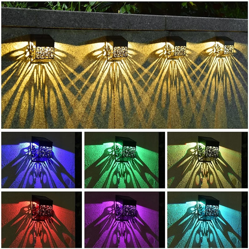 Luz de cercas de patio solar a prueba de agua para exteriores Luz de puertas solares de varios colores