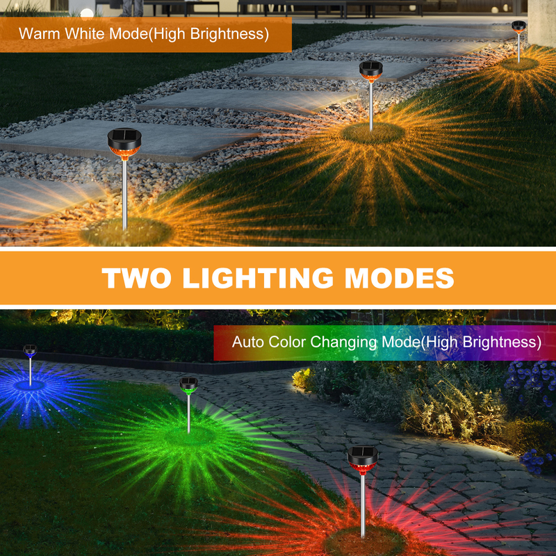 Luzes de jardín LED con energía solar con nivel de impermeabilización IP65 e intensidad de luz de 10LM para senderos al aire libre