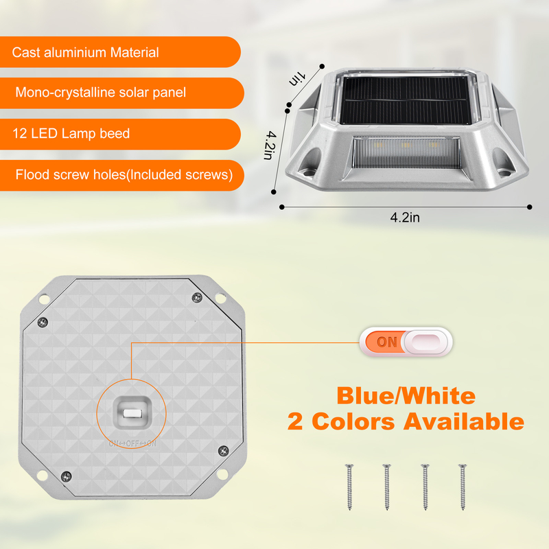 IP68 resistente al agua 20 lumens luz solar del muelle conjunto de luz solar LED de 4 para el límite del muelle marino