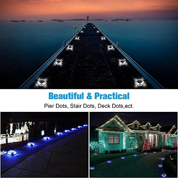 IP68 resistente al agua 20 lumens luz solar del muelle conjunto de luz solar LED de 4 para el límite del muelle marino