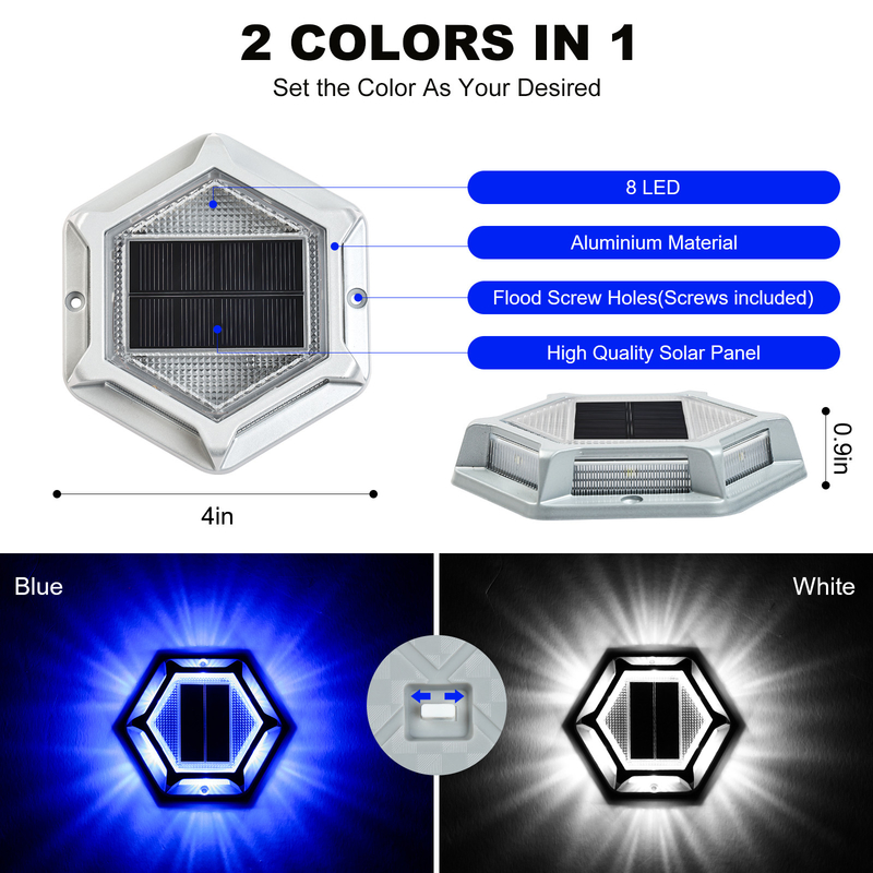 Luz solar LED para una fácil instalación con tornillo 20 Lumenes Brillo Fuente de luz blanca fría