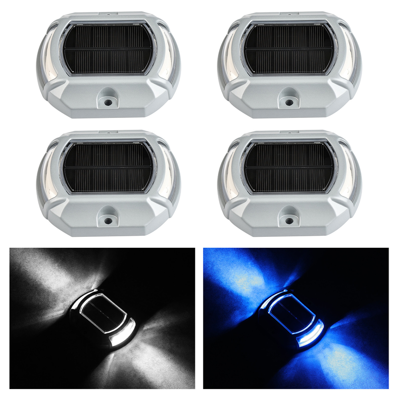 Luz solar de muelle de aluminio IP68 LED resistente al agua para iluminación de muelle - Bule / Brillo blanco frío