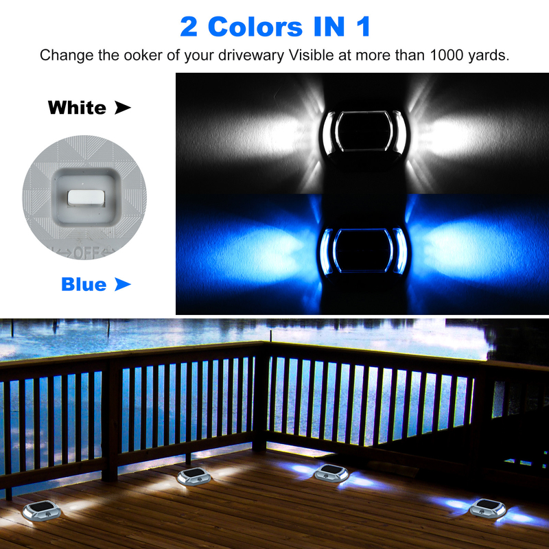 Luz solar LED IP68 a prueba de agua 2V Azul/Blanco frío 20 lumens Brillo Instalación de tornillo