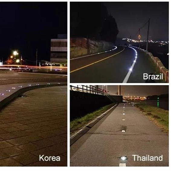 123 * 50 mm LED solar rodillos con aleación de aluminio y distancia de visibilidad de hasta 500 m