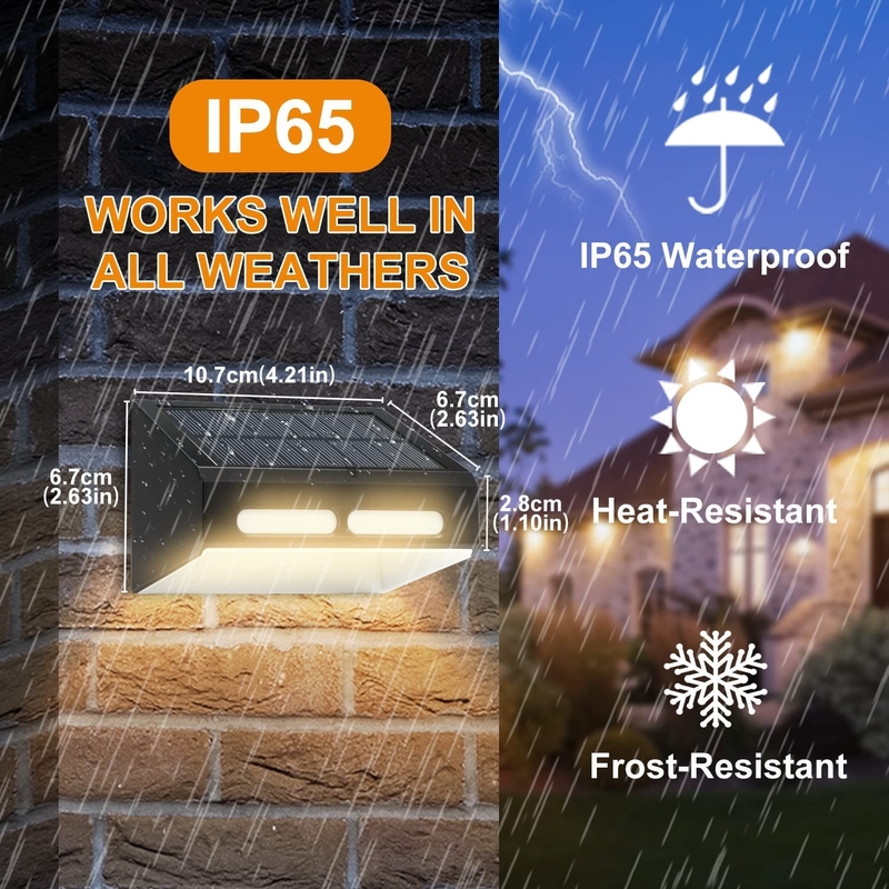 Luz solar de pared LED impermeable RGB con protección IP65 de brillo constante ABA PC Shell