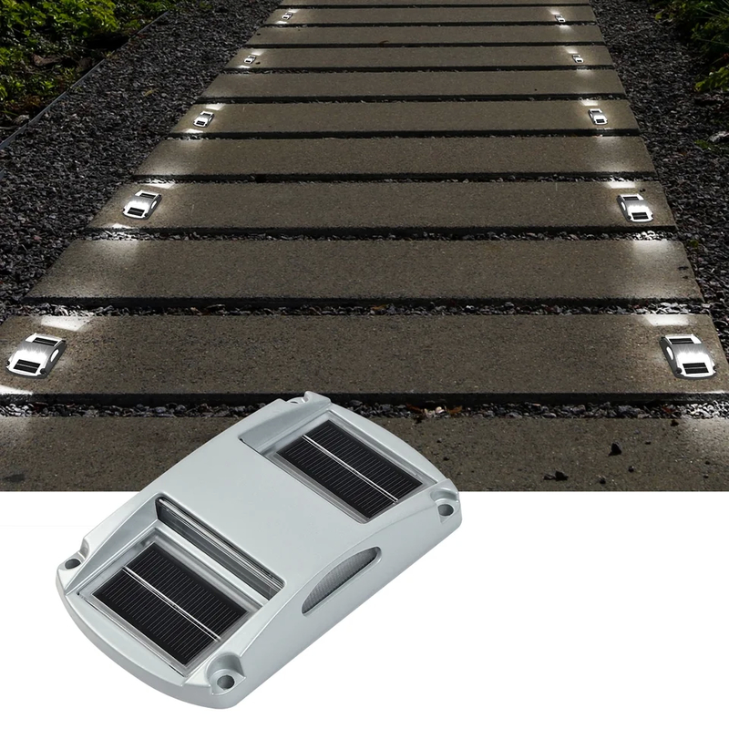 Luz solar de aluminio 20 lumens IP68 resistente al agua Energía solar Iluminación azul/blanco frío