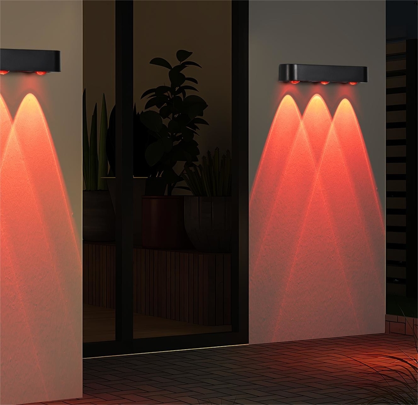 200 g de luz solar de pared de batería de litio RGB ternario blanco caliente para jardín / parque / patio / cerca / diseño del paisaje