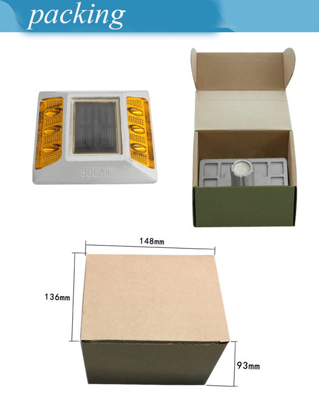 Rodillos de carretera solares 2V LED IP68 impermeable aleación de aluminio PC reflectante amarillo rojo blanco azul verde