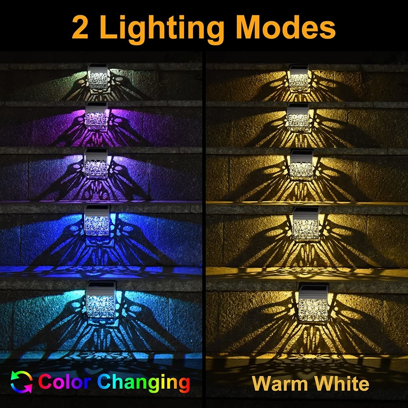 Iluminación solar de jardín LED con panel de silicio monocristalino en blanco caliente/frío/RGB