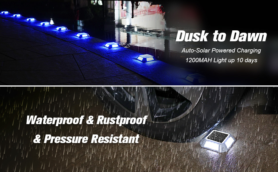 Luces de cubierta solar de exterior resistentes al agua Luces de cubierta solar de 20 lumens Brillo con batería de aluminio PC de 1.2V/600MAH