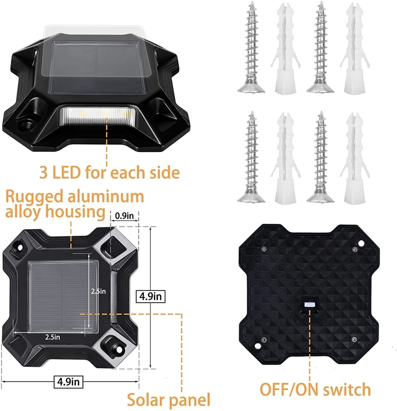 Luz LED solar de color blanco frío alimentada por batería Ni-Mh de 1,2 V/600 MAH