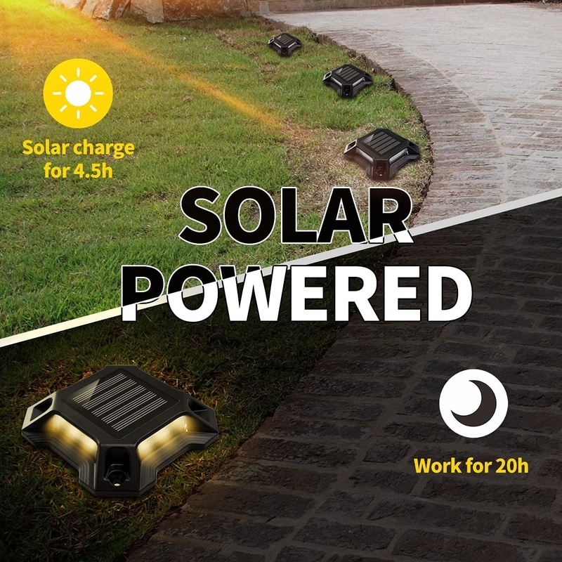 Luz LED solar de color blanco frío alimentada por batería Ni-Mh de 1,2 V/600 MAH