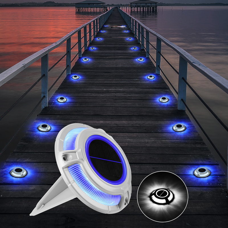 2V LED Solar Dock Light Aluminio PC Torsión montada en rodamiento 3t 115*22.5MM