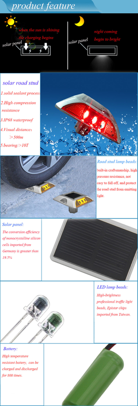 PBW Aluminio Solar Road Stud LED reflector solar de la carretera para la advertencia de seguridad