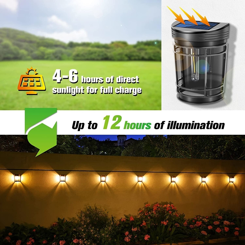 Blanco cálido a la luz solar de pared RGB Batería de litio ternario con carcasa de PC IP65 impermeable