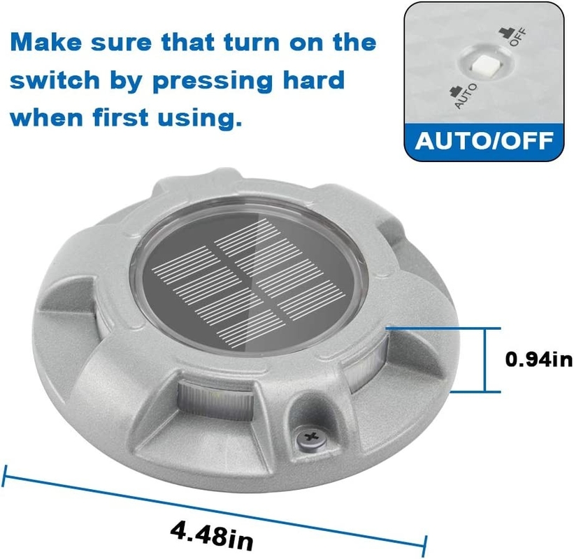 IP68 Iluminación de suelo de cubierta solar de aluminio resistente al agua 114*22MM