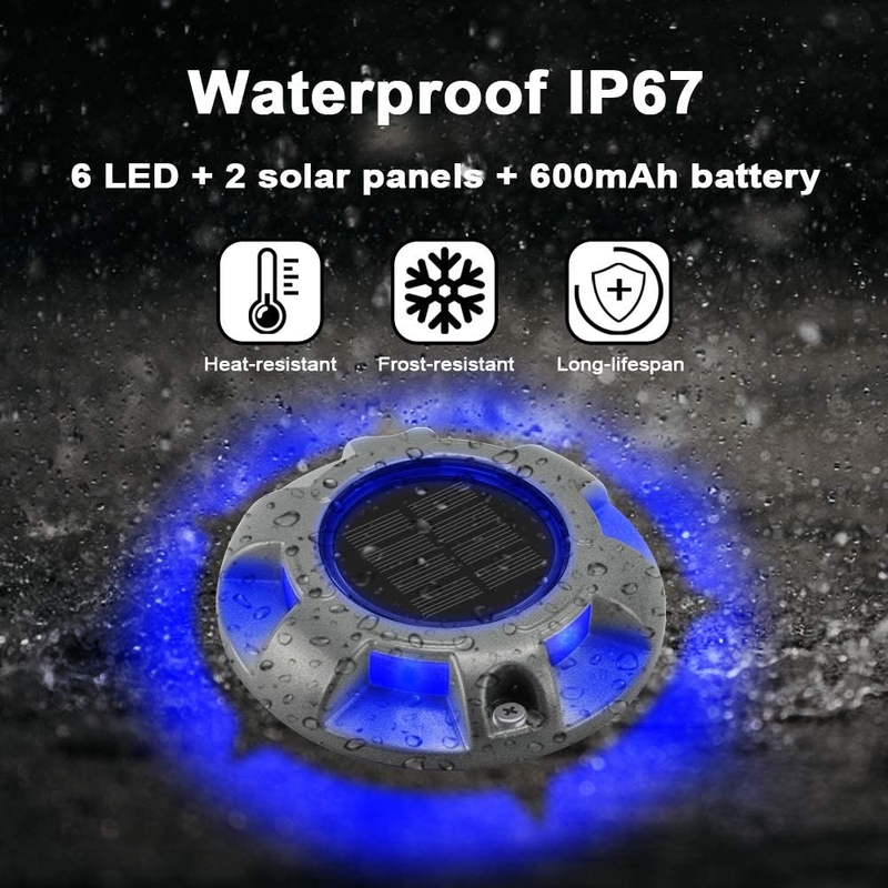IP68 Iluminación de suelo de cubierta solar de aluminio resistente al agua 114*22MM